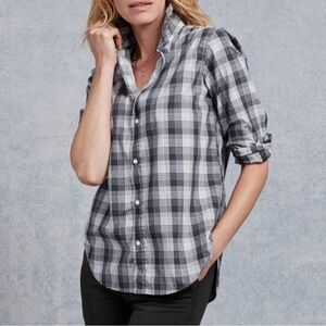 Frank & Eileen Frank Brushed Cotton Shirt Heather Gray & Black Plaid size Small